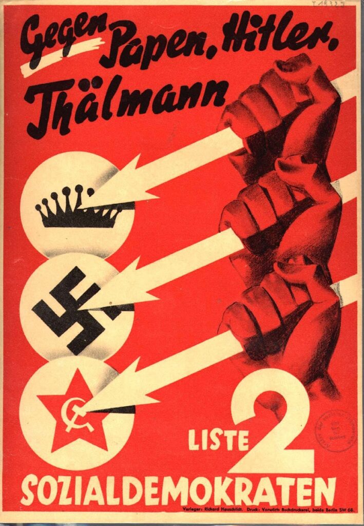 SPD-Plakat zur Reichstagswahl im November 1932